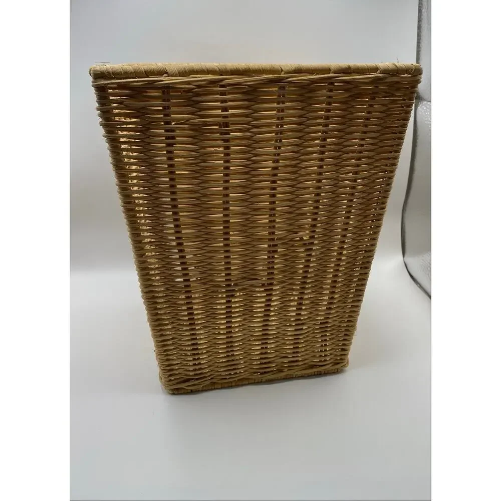 Coastal Wicker Basket with Seashell Accent | Bathroom Storage | Planter Basket